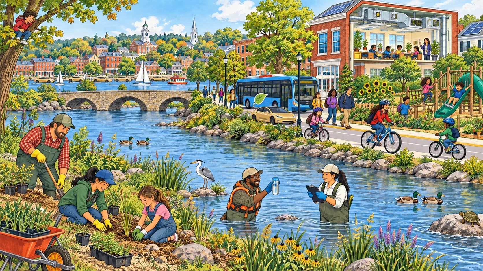 A clean river and healthier school spaces improve neighborhood life