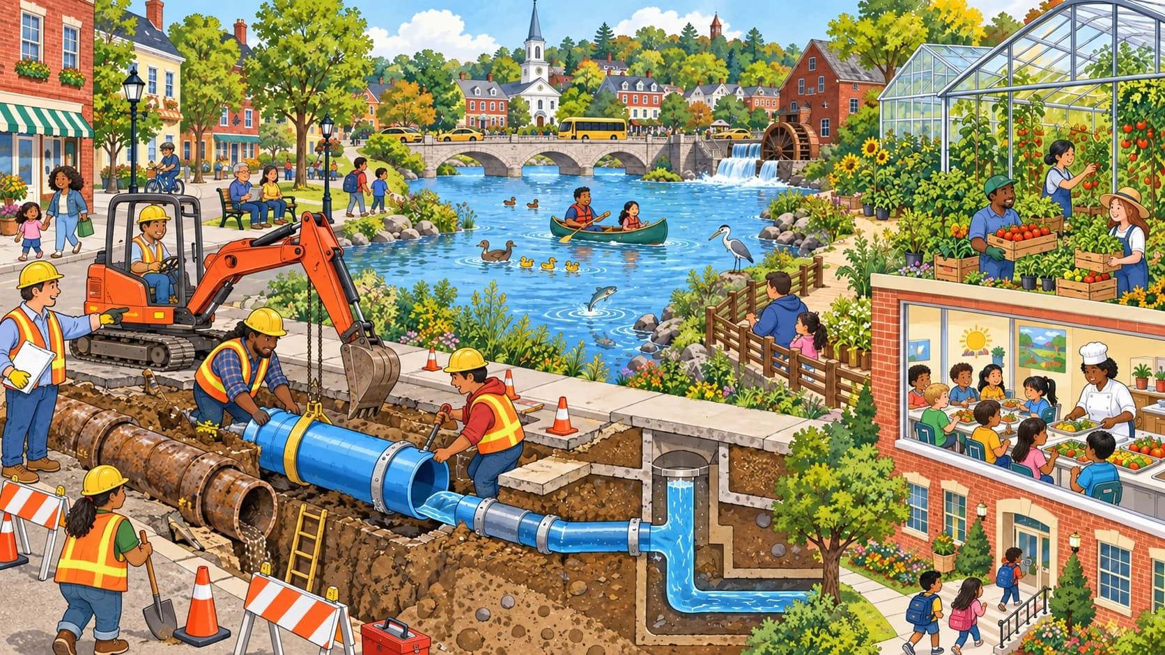 Clean rivers, safe drinking water, and local food support a thriving community