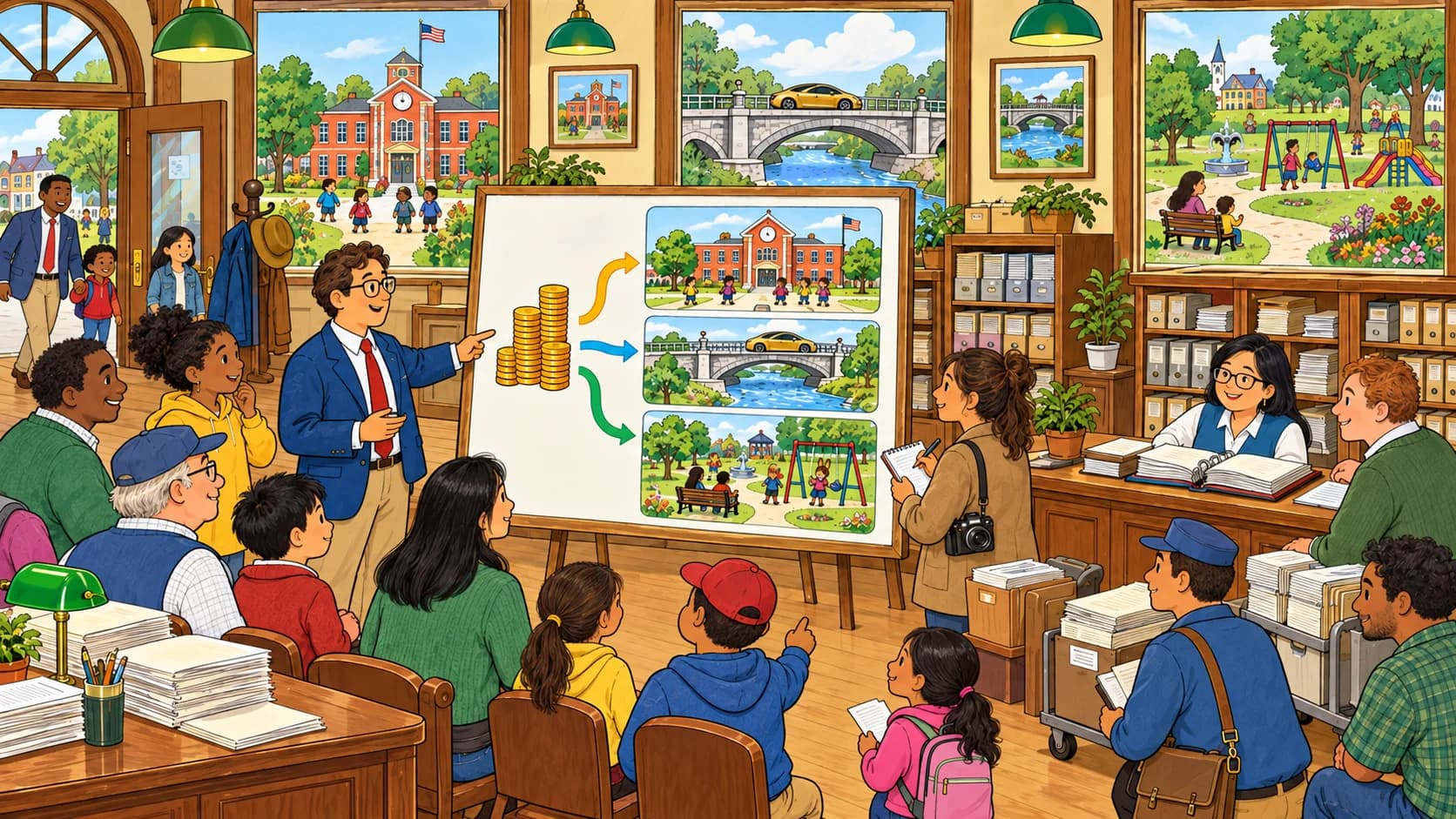 Residents trace public spending to a finished bridge, school, and park