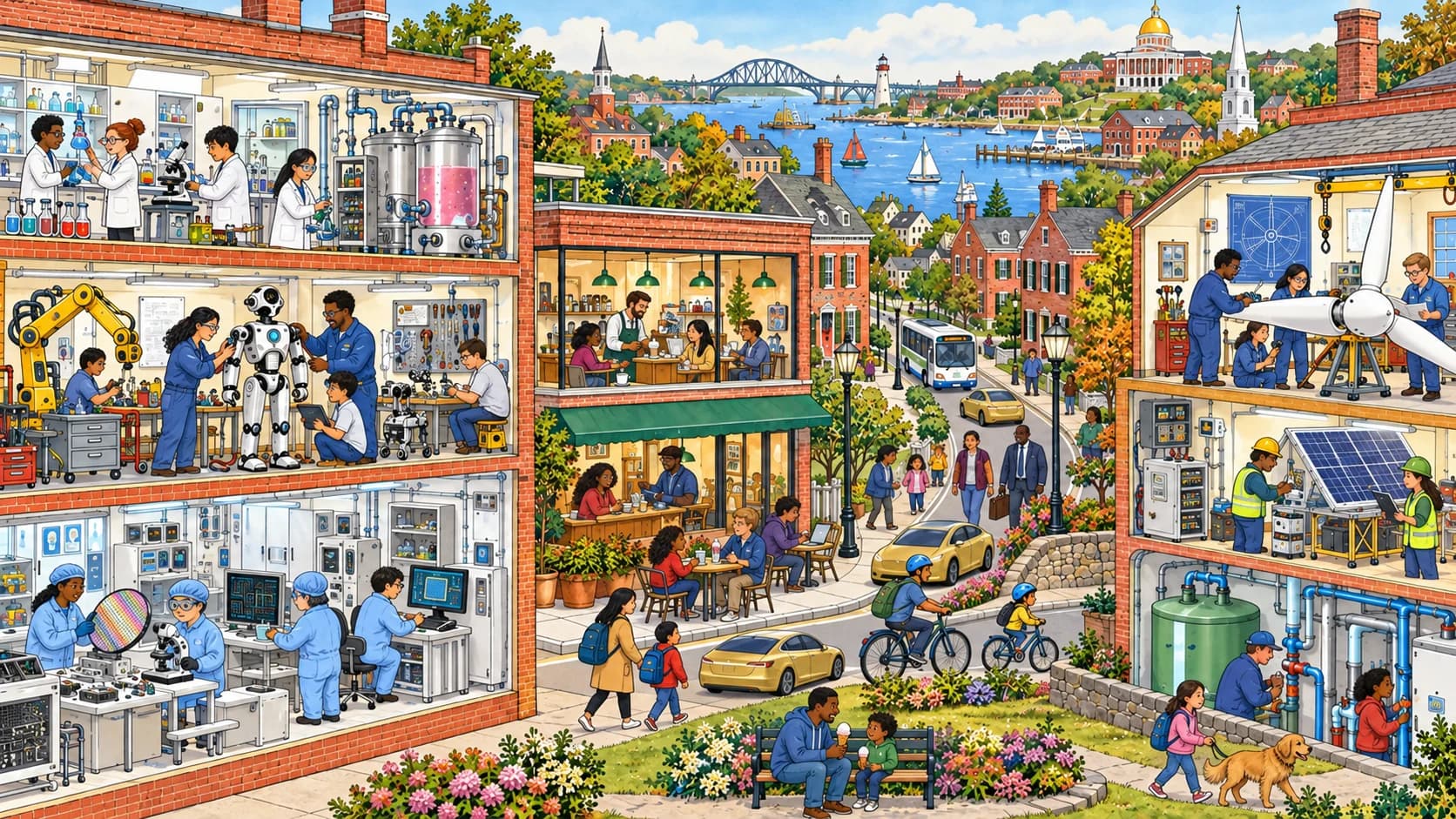 People build medicines, robots, and clean-energy technology in Massachusetts