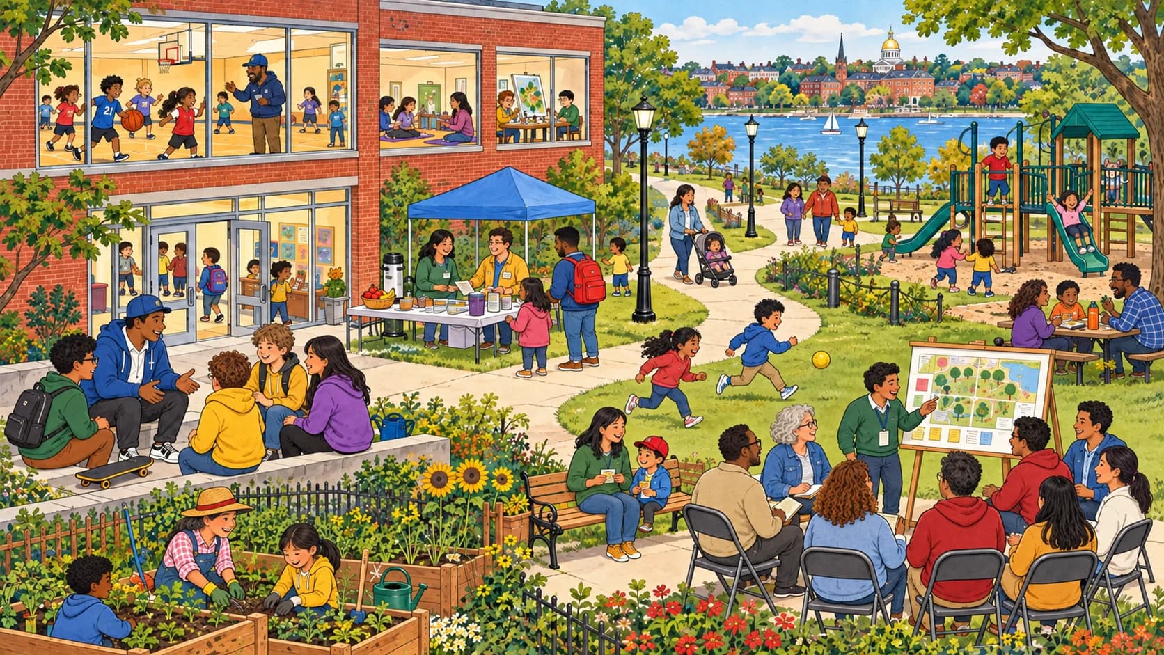 Community mentors and neighbors work together to keep a park safe