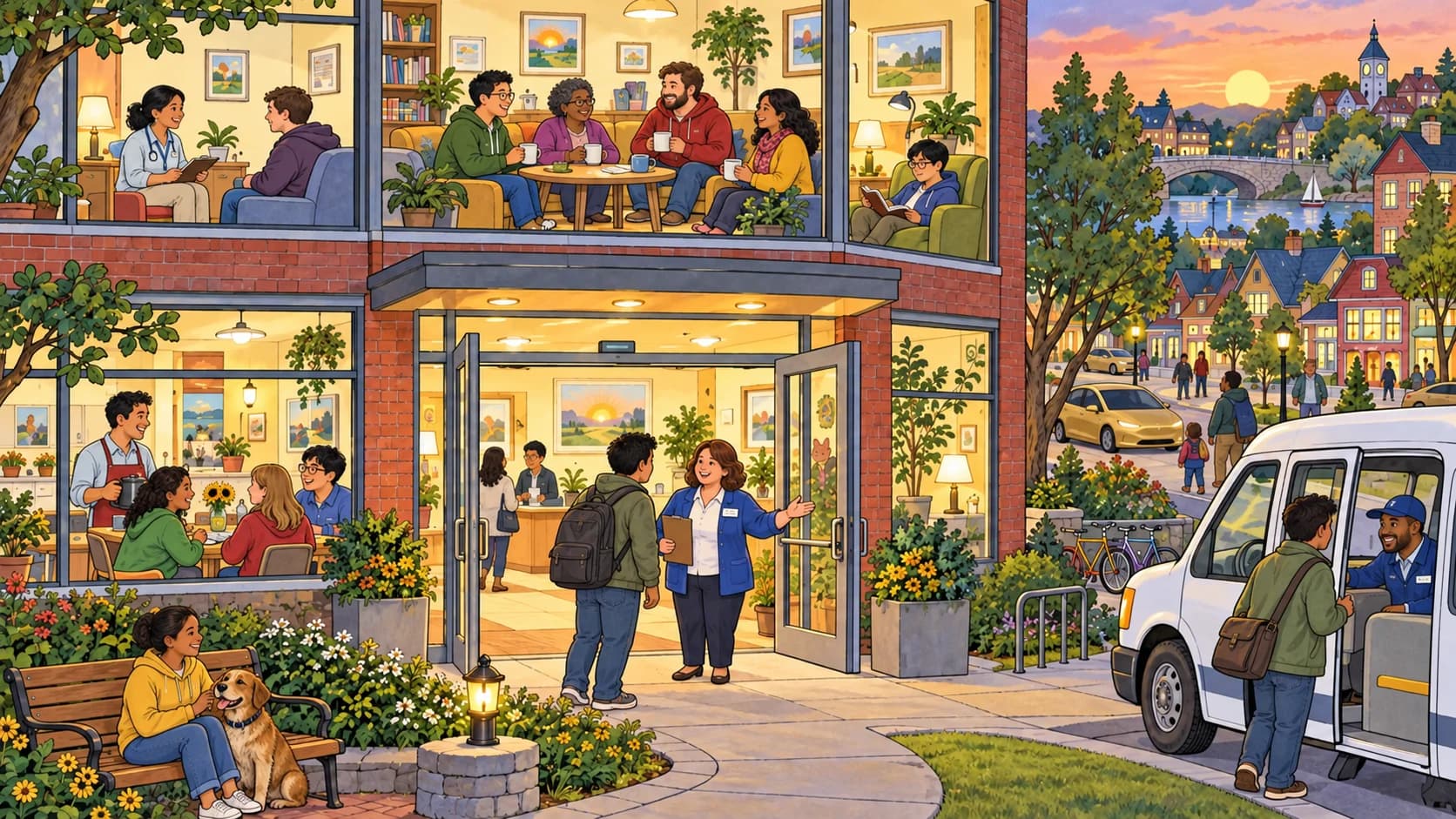A welcoming care center offers support at any hour